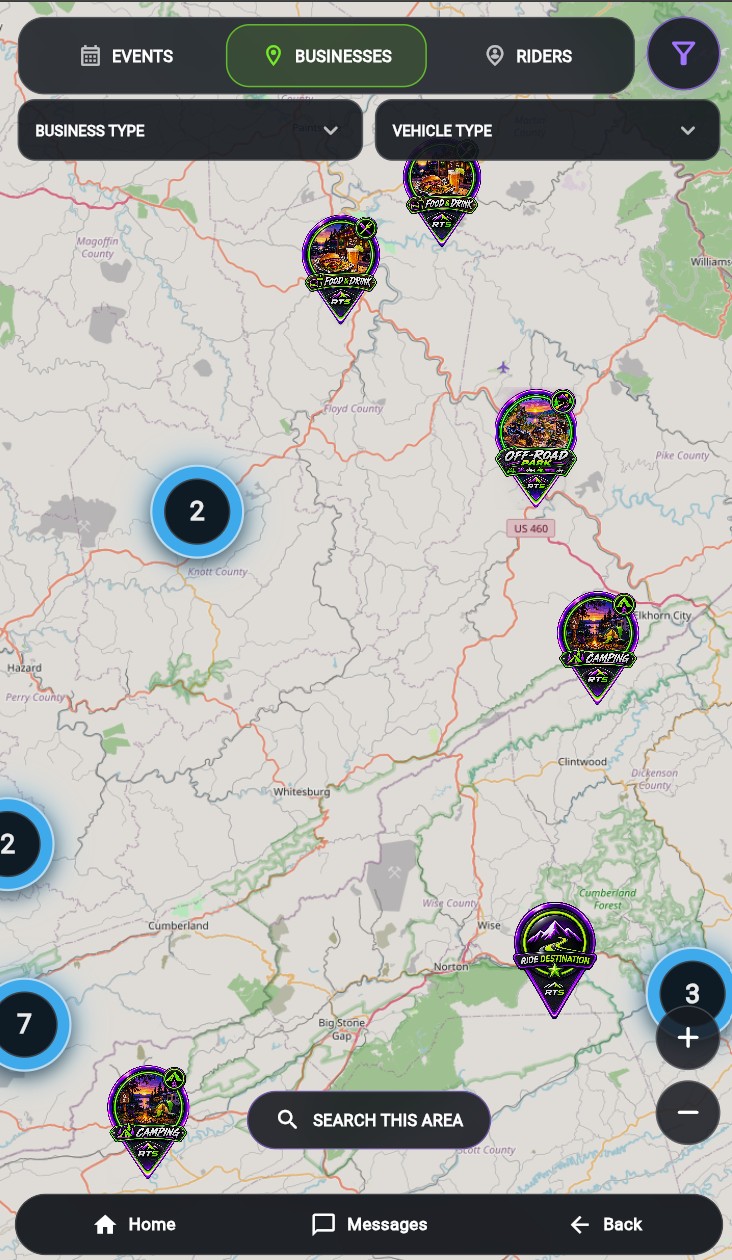 RideTribeSync map app screen